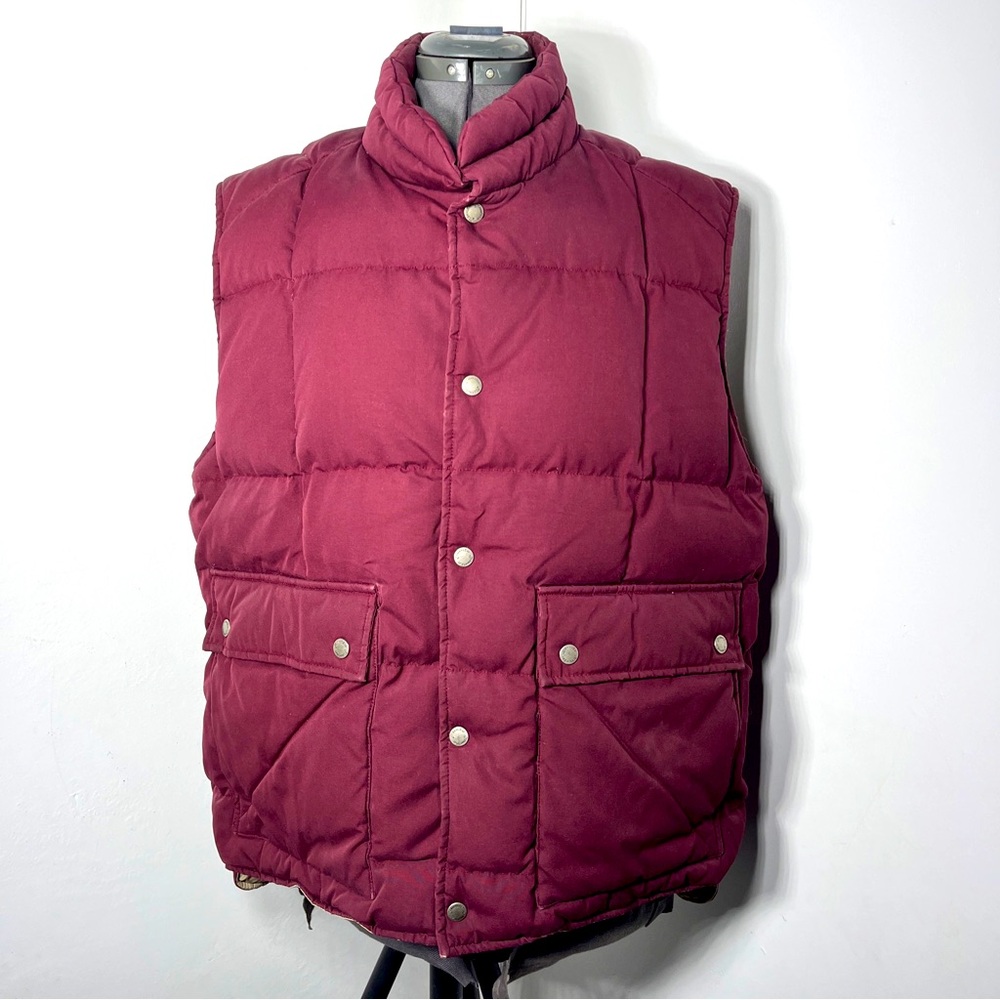 Vtg. st john's bay puffer vest rn11935 men grey duck down waterfall feather XL